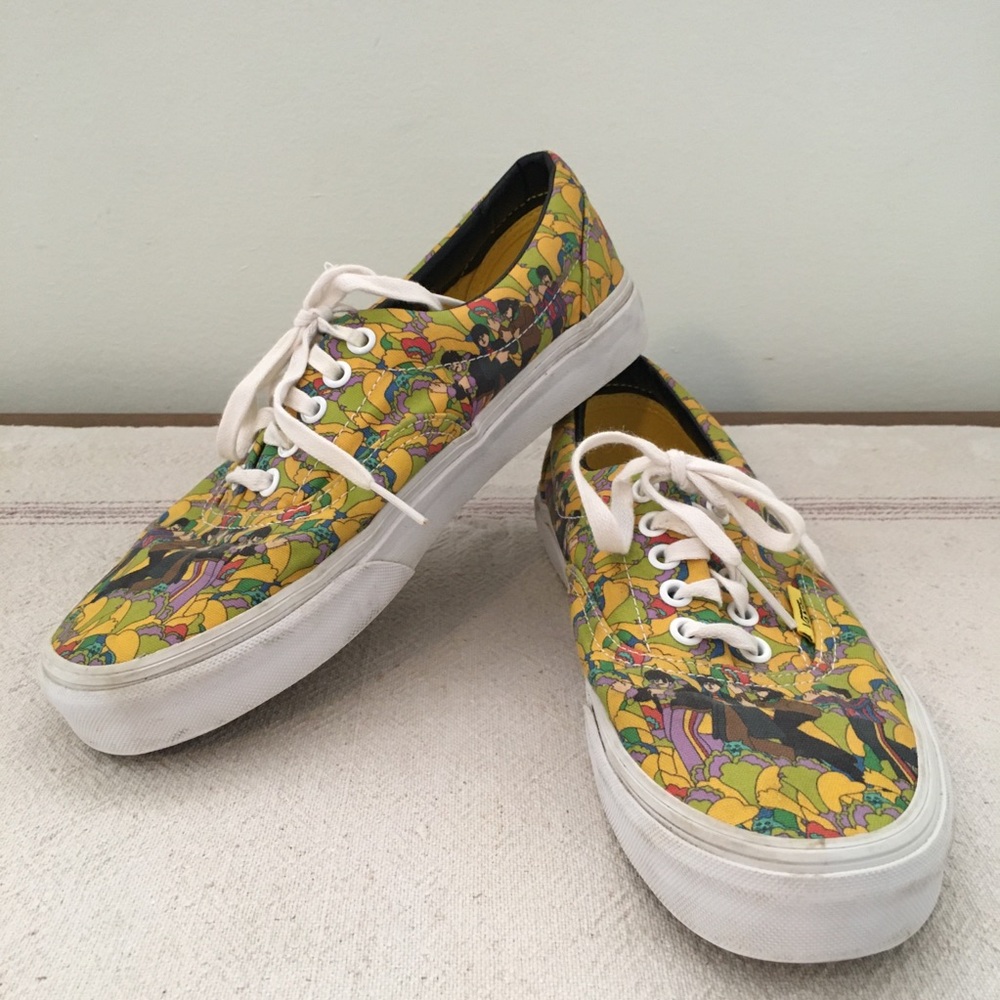 Vans Yellow Multicolor Floral Print Sneakers